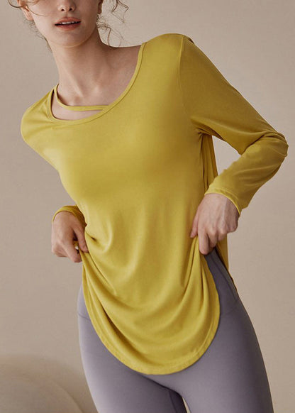 Yellow Patchwork Yoga Top