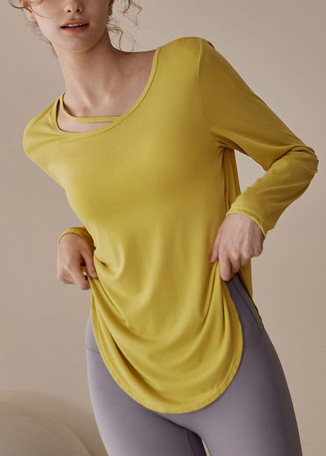 Yellow Patchwork Yoga Top