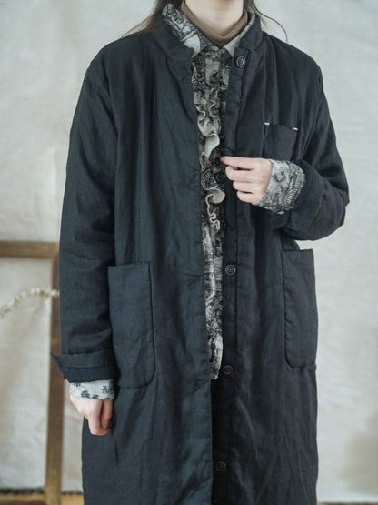 Winter Button Pocket Padded Coat
