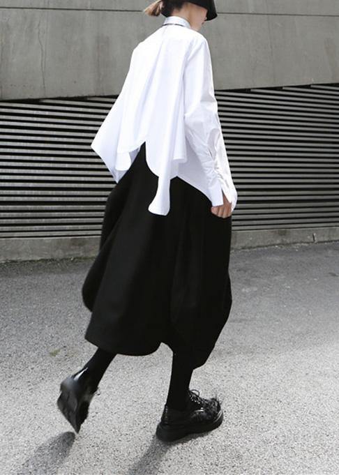 White Cotton Clothes for Asymmetric Hem Summer Shirts