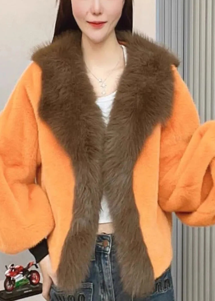 Green Oversized Patchwork Faux Mink Hair Coats Winter