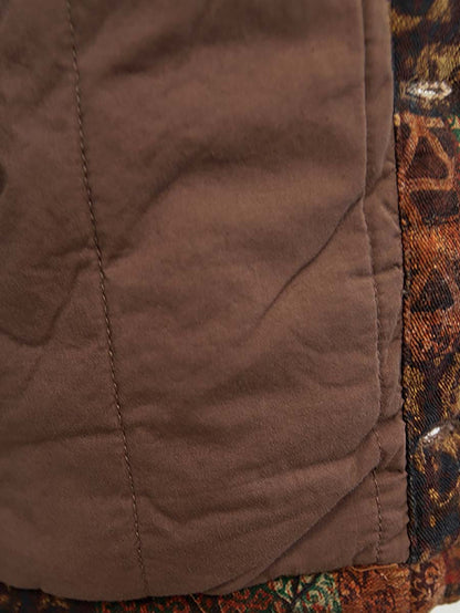 Winter Print Button Short Cotton Coat