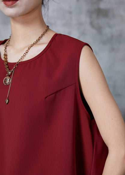 Mulberry Asymmetrical Cotton Beach Vest Sleeveless