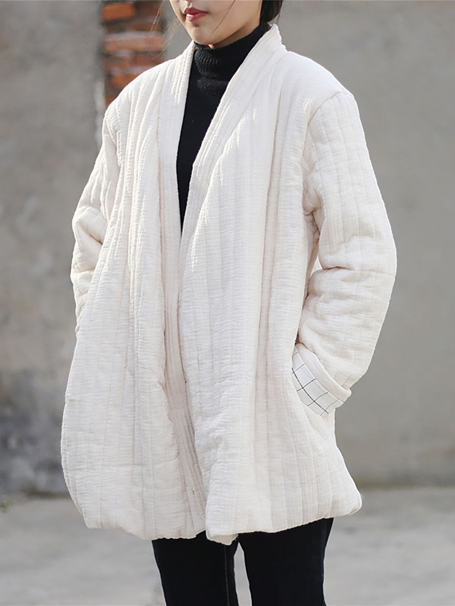 Winter Chinese Style Drawstring Pocket Coat