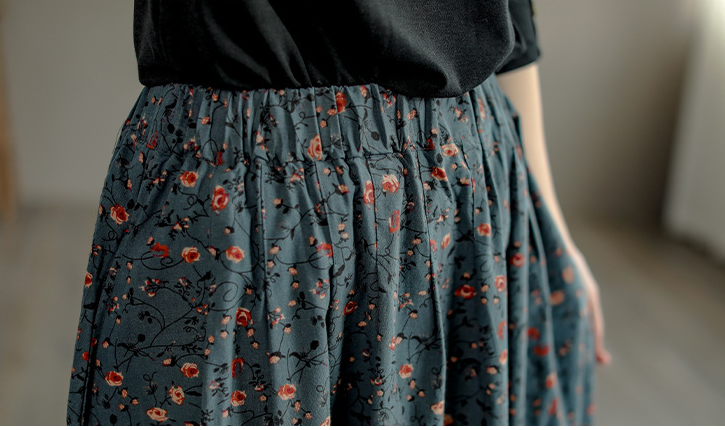 Retro Literary Mid-length Skirt