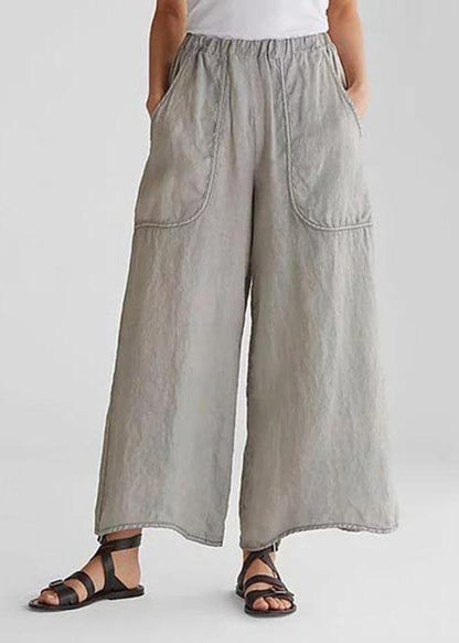 Cotton Linen Loose Wide Leg Pants
