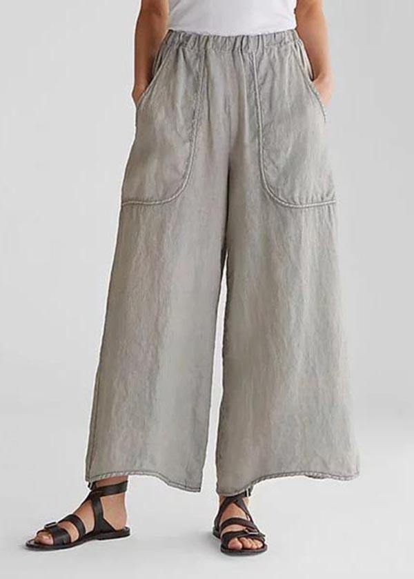 Cotton Linen Loose Wide Leg Pants