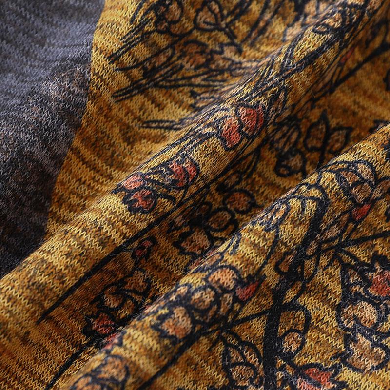 Autumn Winter Retro Patchwork Brushed Sweater