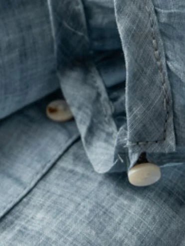 Pure Color Crew Neck Long Sleeve Linen Top
