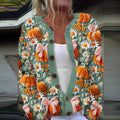 Vintage Embroidered Pumpkin Art Cozy Casual Sweater artswardrobe