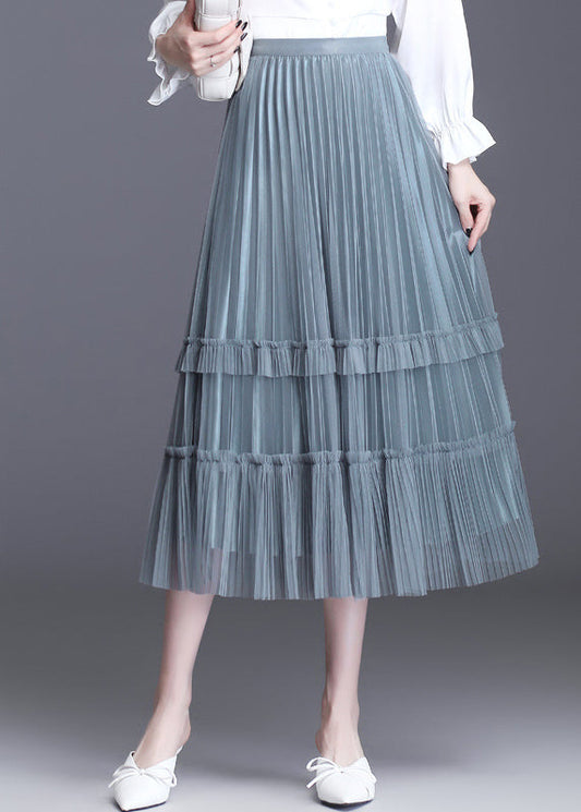 Diy Grey High Waist Patchwork a Line Fall Skirt
