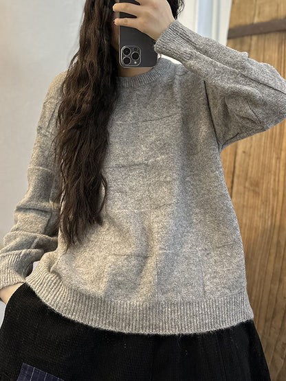 Winter Artsy Plaid Knitted Warm Sweater
