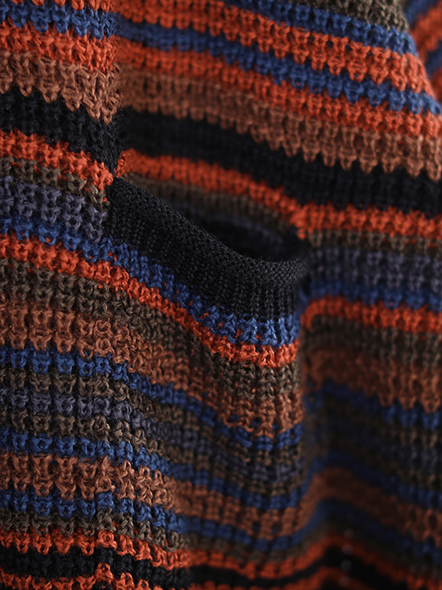 Loose Striped Long Sleeve Sweater