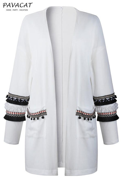 Cording Knitted Cardigan - Gray