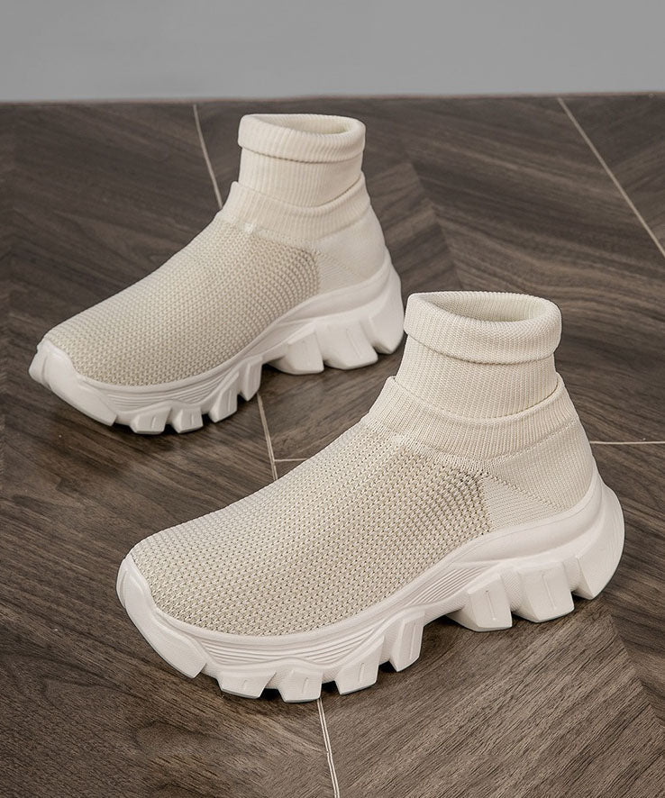 Comfy Splicing Ankle Sport Shoes Purple Knit Fabric