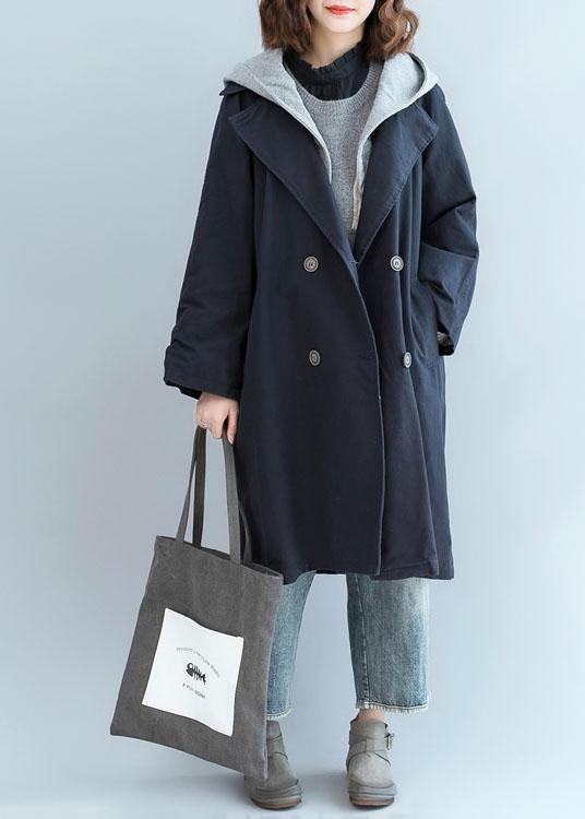 Unique Double Breast Fine Clothes for Navy Oversized Jackets Fall
