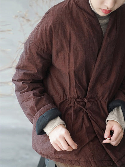 National Style Buckle Padded Coat