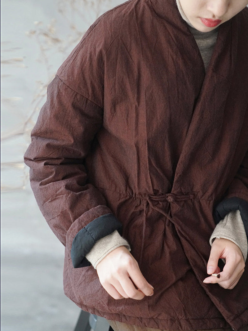 National Style Buckle Padded Coat