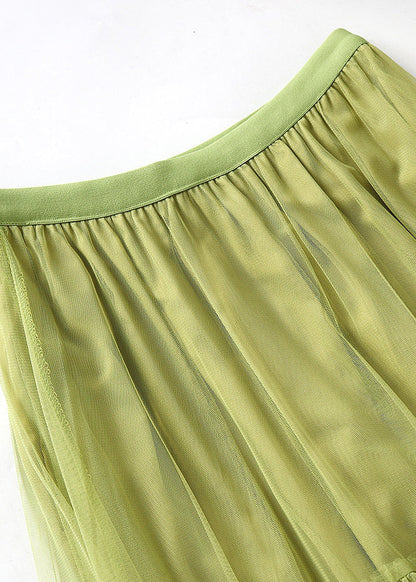 Organic Grass Green Ruffled Exra Large Hem Tulle Holiday Skirt Spring