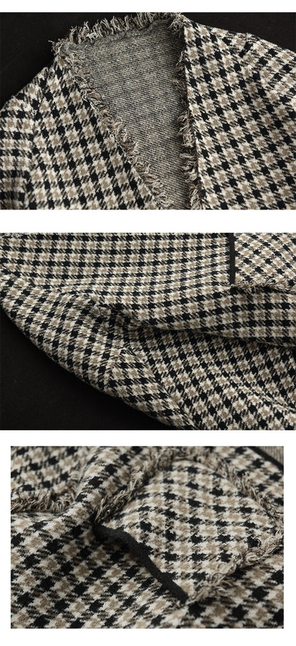 Fashionable Double-sided Woolen Short Frayed Coat