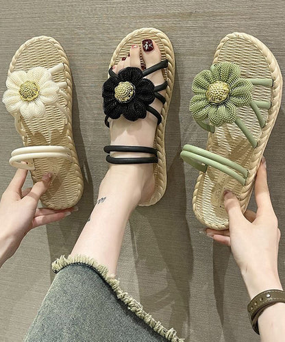 Fashionable Black Roman Slide Sandals Soft Soles