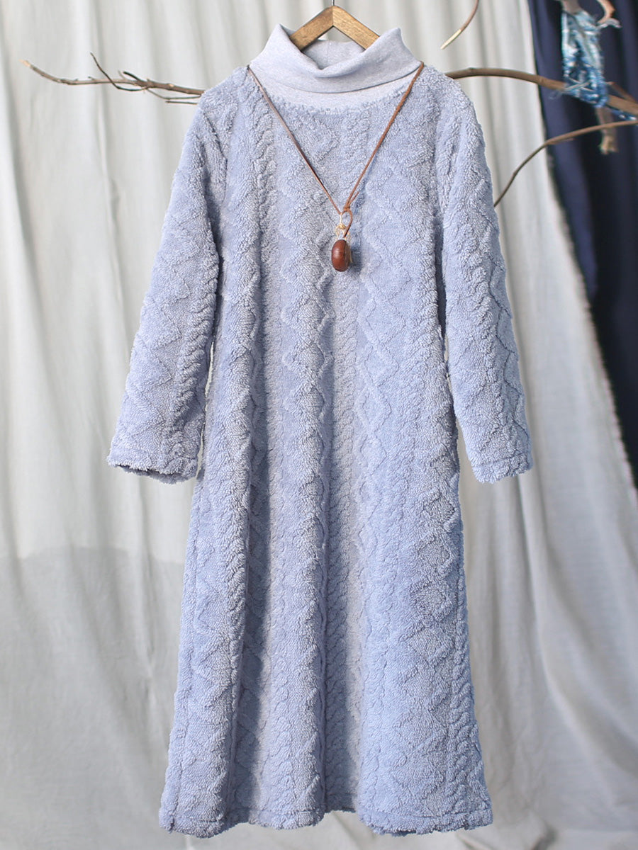 Winter Artsy Spliced Warm Loose Dress
