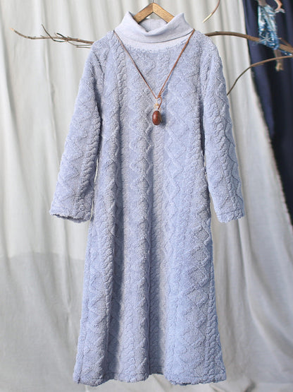 Winter Artsy Spliced Warm Loose Dress