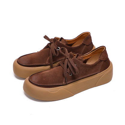Autumn Retro Leather Flat Shoes
