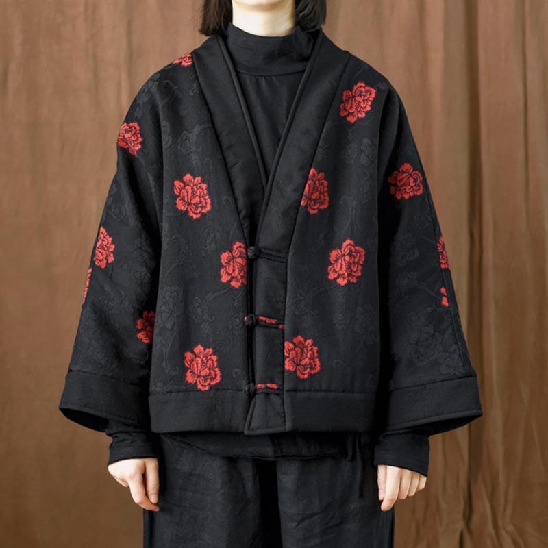 Retro Cotton Linen Quilted Loose Coat