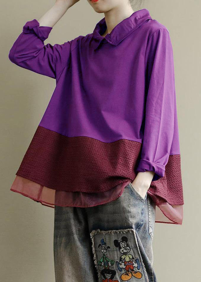 Black Tops Lapel Patchwork Clothes Pattern