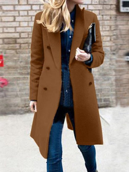 Coats Lapel Double Breasted Wool Coat