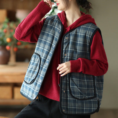 Double Sided Vest Brushed Quilted Padded Thick Sleeveless Vest