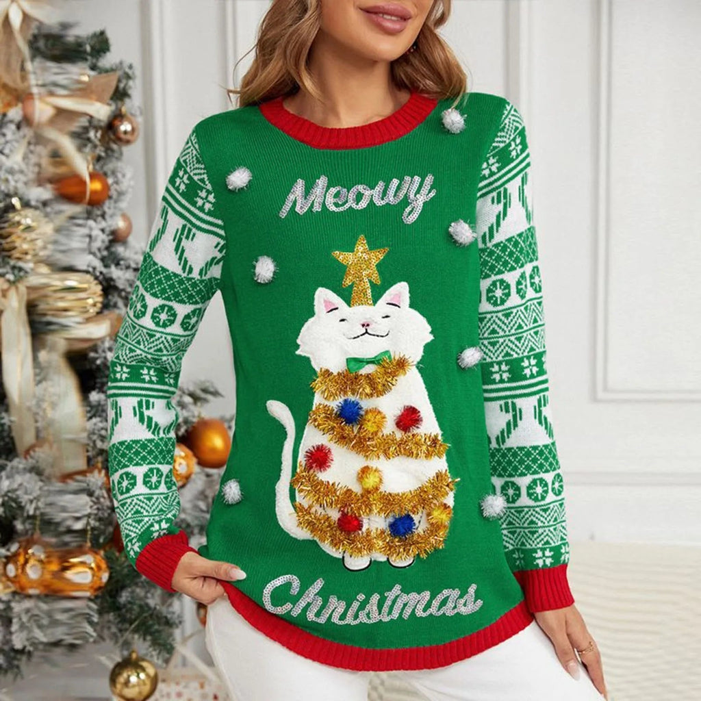 Liliane® | Christmas sweater with a cat motif