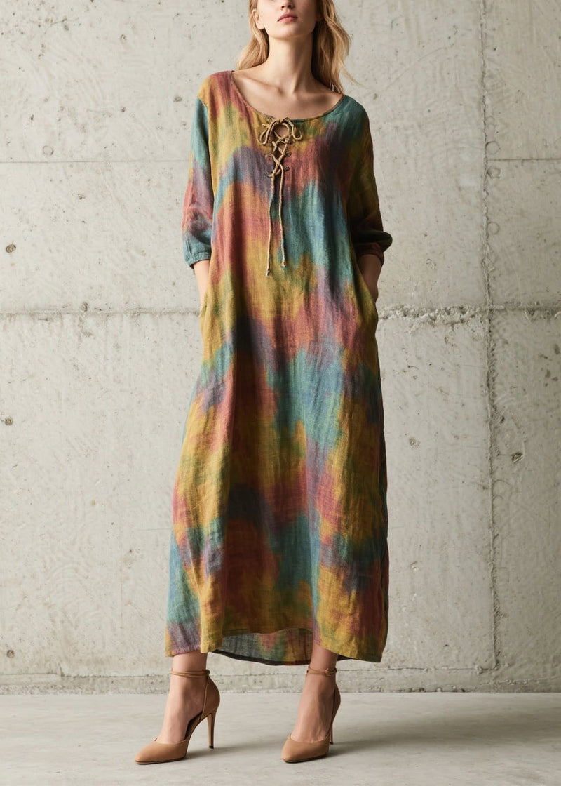 Oversized Tie Dye Cotton Dress Fall