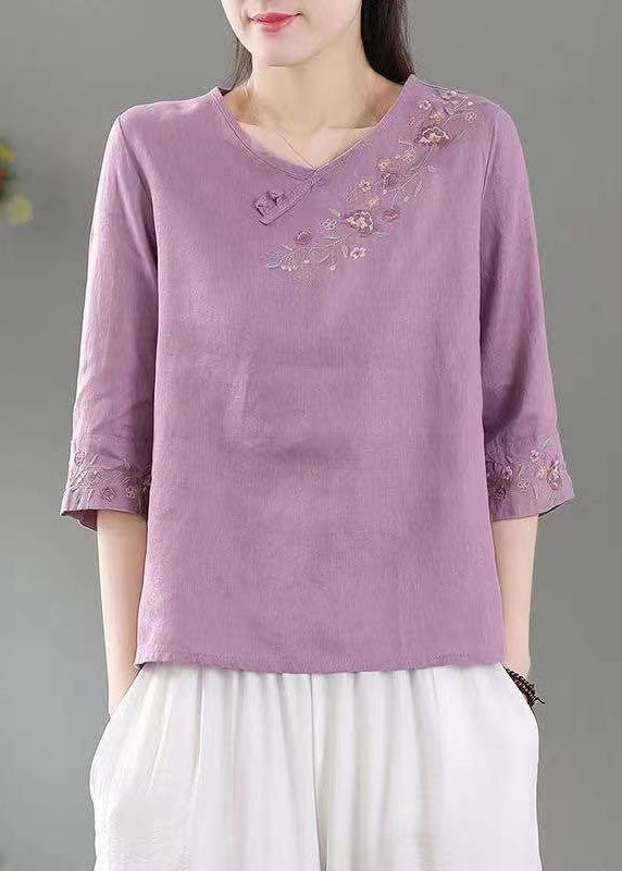 Stylish Yellow Embroidered Shirt Tops Half Sleeve