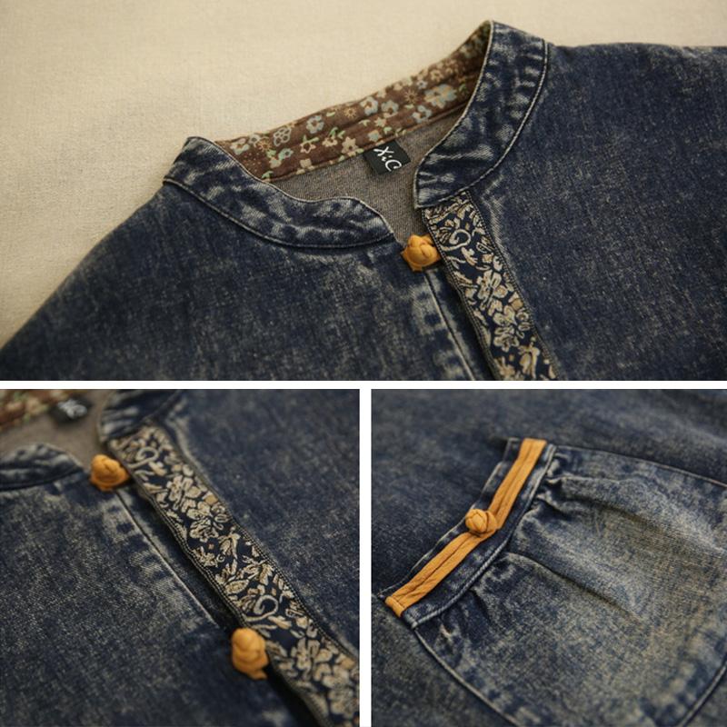 Winter Spring Retro Cotton Denim Coat