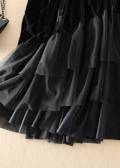 Diy Red Tulle Patchwork Silk Velour Skirt Spring