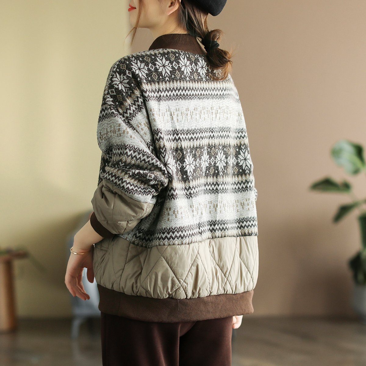 Winter Retro Loose Cotton Padded Sweater