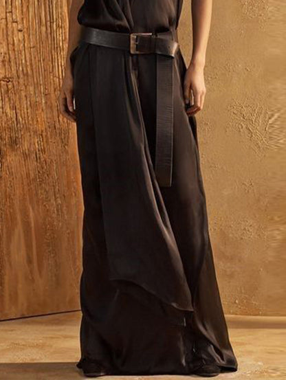 Plain High Neck Sleeveless Loose Maxi Tank Dress