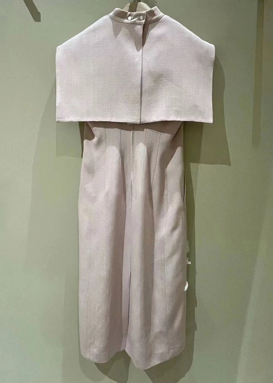 Pink Feather Cotton Straight Dress Summer