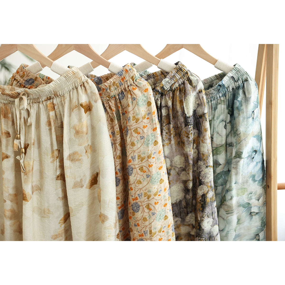 Cozy Retro Printed Cotton A-line Skirt