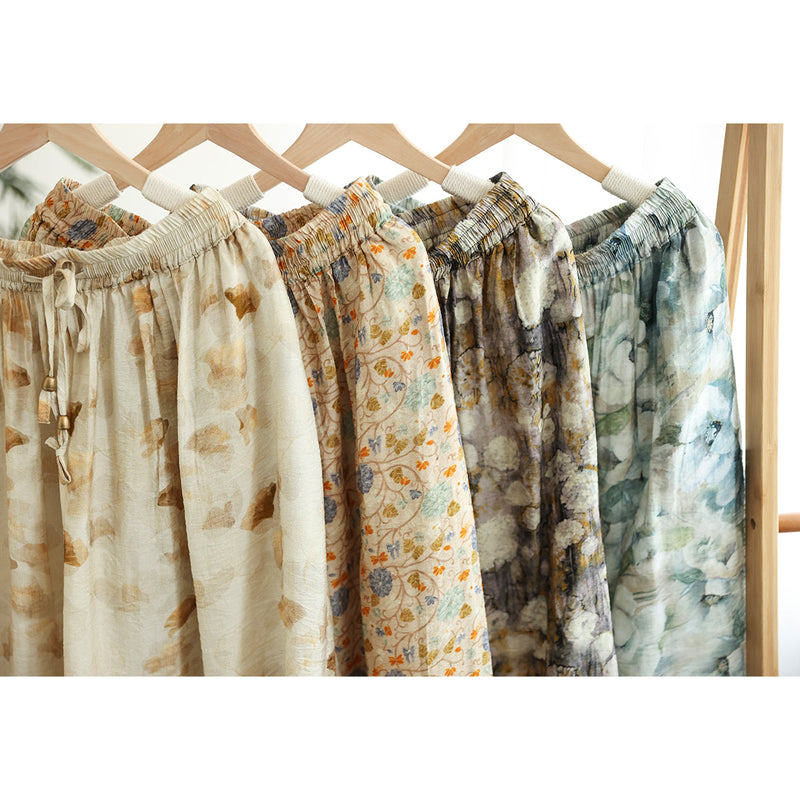 Cozy Retro Printed Cotton A-line Skirt