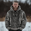 Men's Viking Celtic Knot Cozy Knit Hooded Sweater elevenforest