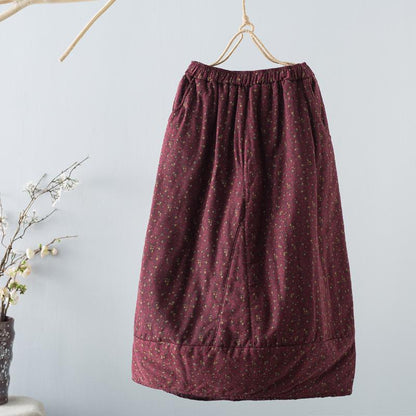Winter Retro Loose Cotton Linen Skirt