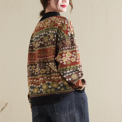 Retro Autumn Cotton Linen Sweater