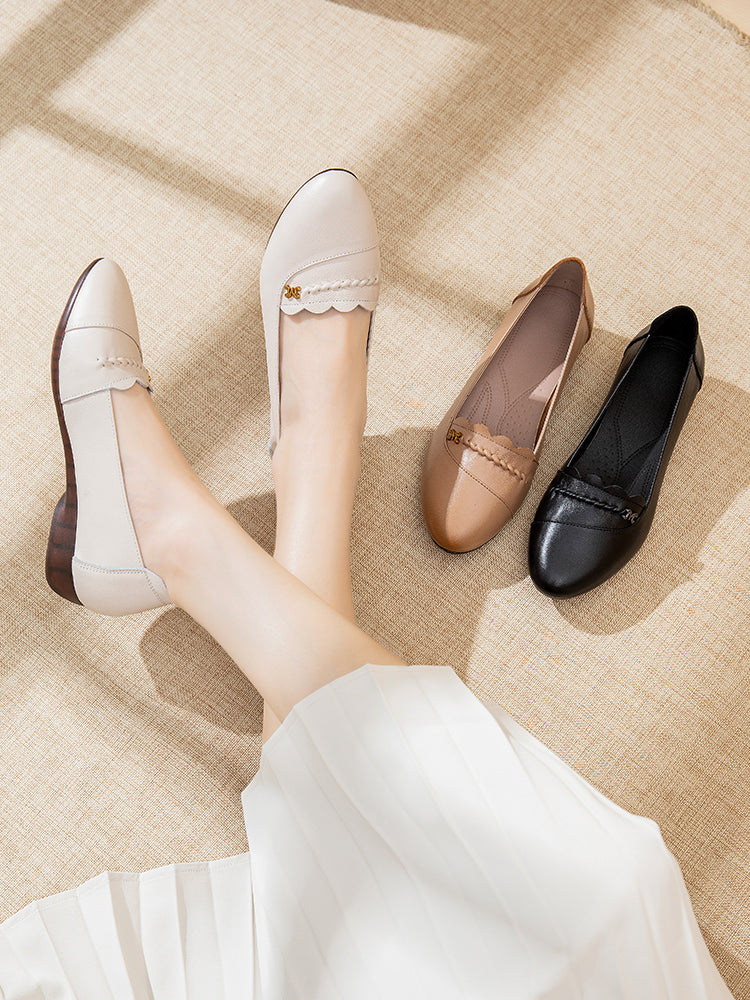 Summer Autumn Leather Soft Retro Shoes