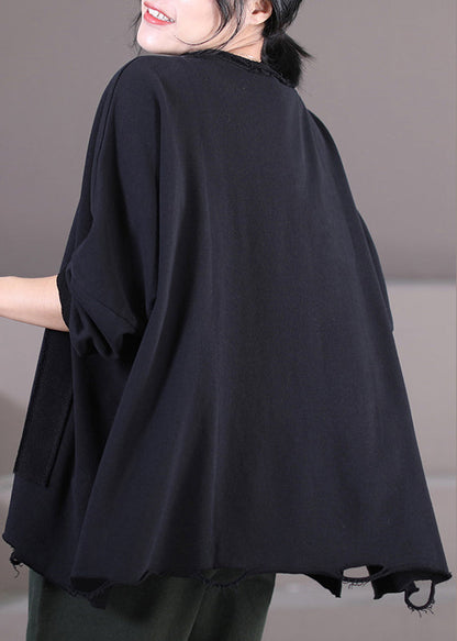 Coffee O-neck Side Open Sweatshirt Fall