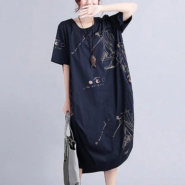 Summer Dress Shirt European Style T-shirt Dresses