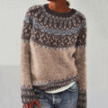 Vintage Fairman Island Contrast Print Crew Neck Sweater artswardrobe