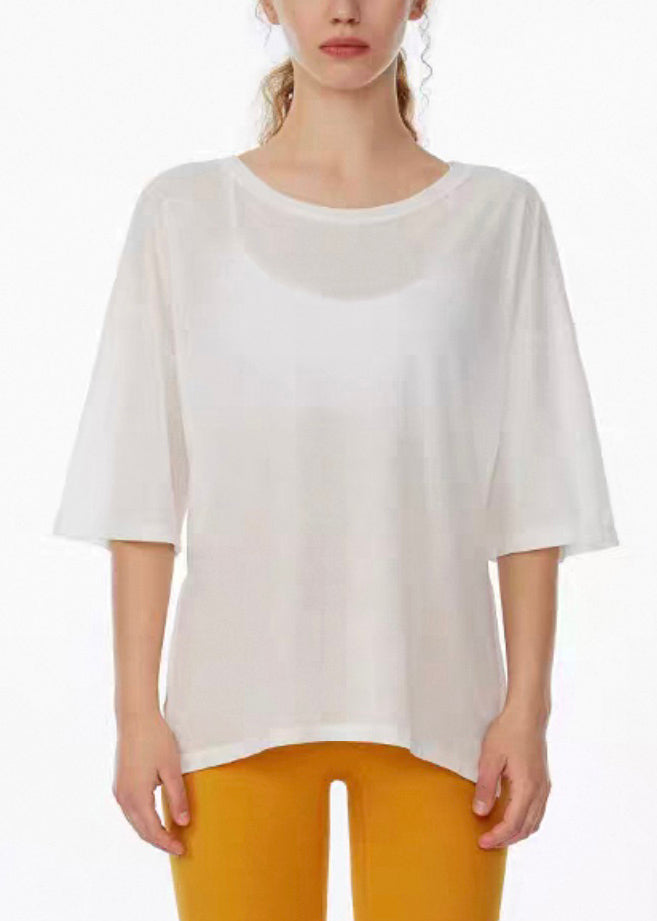 Art White O-neck Summer Yoga Tank Tops